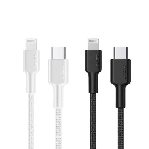 AUKEY CB-CL3 MFI Braided Nylon USB C To Lightning Cable