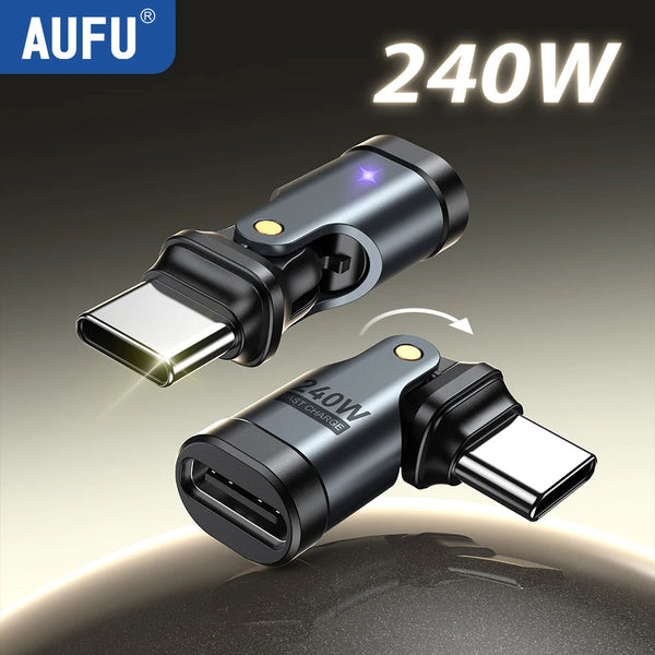 AUFU 240W OTG Type C Adapter USB Type C Male to Type C Female