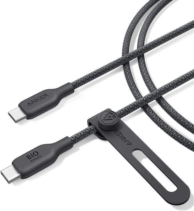 Anker USB C to C Charger Cable (140W), Bio-Braided for iPhone 15/15 Plus/ 15 Pro/ 15 Pro Max, MacBook Pro 2020, iPad Pro 2020, iPad Air 4, Samsung Galaxy S23 (Phantom Black)