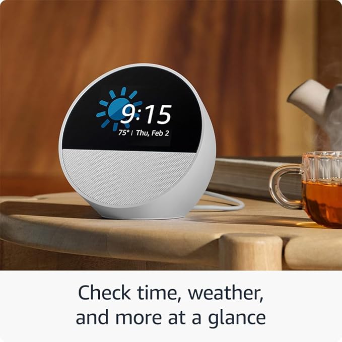 Echo Spot (2024), Smart alarm clock with vibrant sound + Alexa