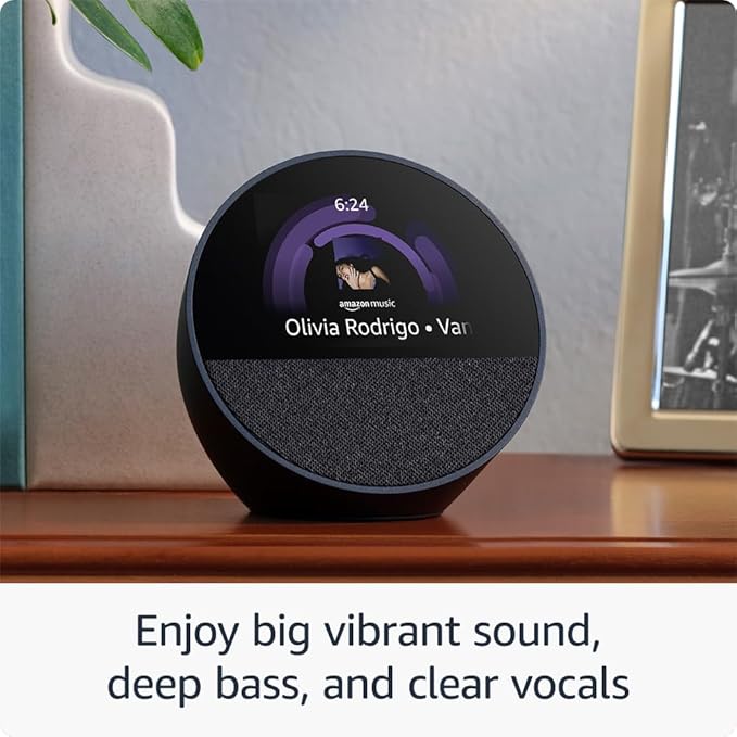 Echo Spot (2024), Smart alarm clock with vibrant sound + Alexa