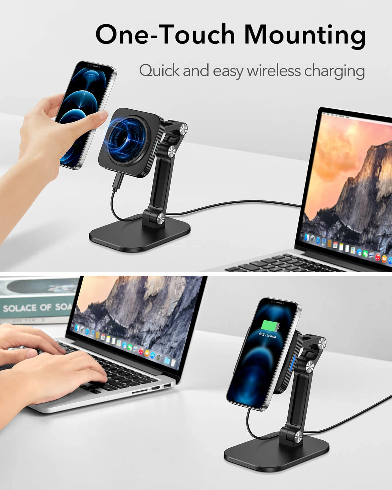 HaloLock™ Adjustable MagSafe Compatible Wireless Charging Stand (Sale)