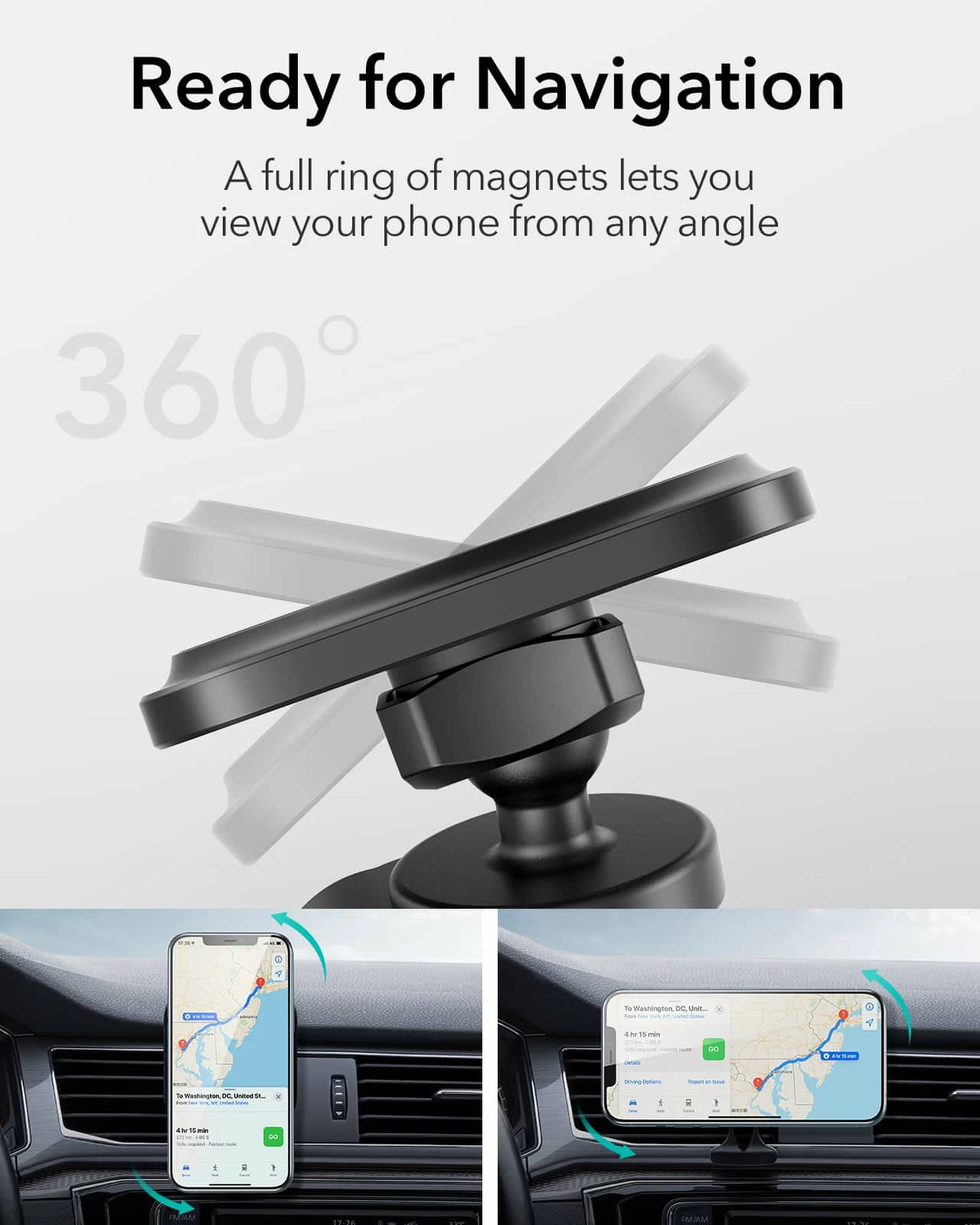 HaloLock™ Magnetic Car Phone Mount for iPhone 13/12 Series (Sale)
