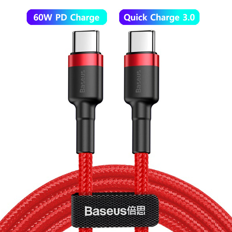 Baseus 100W USB C To USB Type C Cable USBC PD Fast Charging Charger Cord USB-C 5A Type C Cable 2M For Macbook and all new PC
