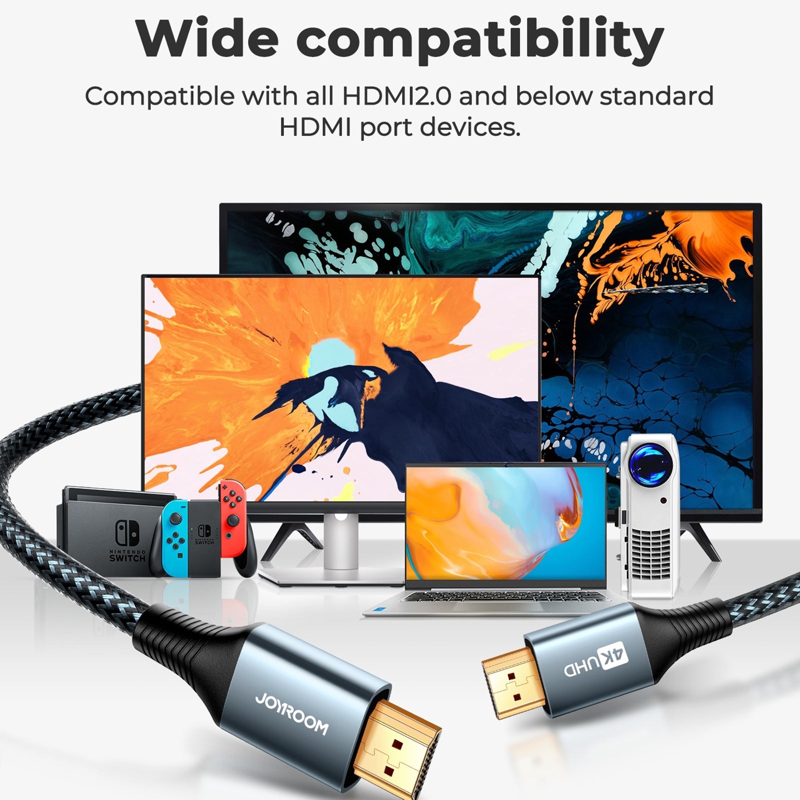 JOYROOM SY-20H1 4K 60Hz HDMI to HDMI Adapter Cable, Length: 2m
