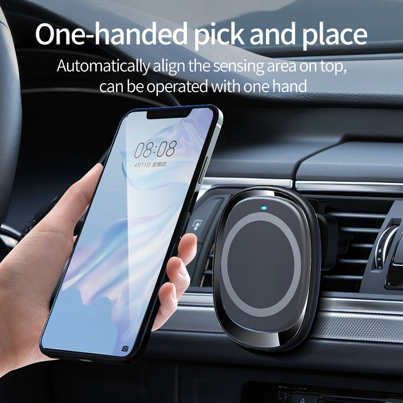 Magnetic Wireless Car Charger 15W Qi Car Charger Fast Wireless Car Holder Mount, Compatible for iPhone 13 12 Mini 12 Pro Max