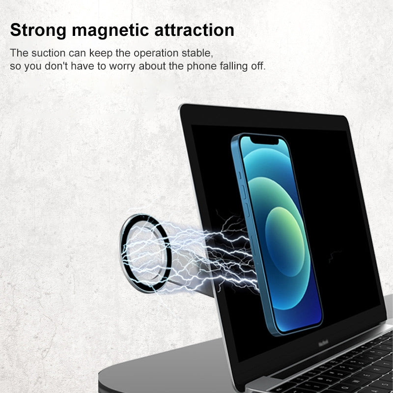 Magsafe Laptop Aluminum Alloy Magnetic Stand With 2 Magnetic Sheet  Silver