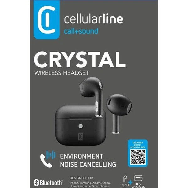 Cellularline CRYSTAL Bluetooth earphones with Environment Noise Cancelling technology