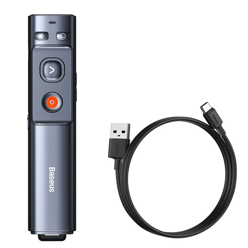 Baseus Orange Dot Wireless Presenter Green Laser with 0.5M 3A Type-C Cable (Sale)