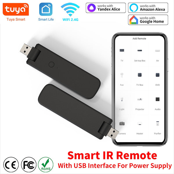 New Tuya WiFi IR Remote Control For Smart Home USB Power Supply for TV AC Air Conditioner Work with Alexa & Google Home