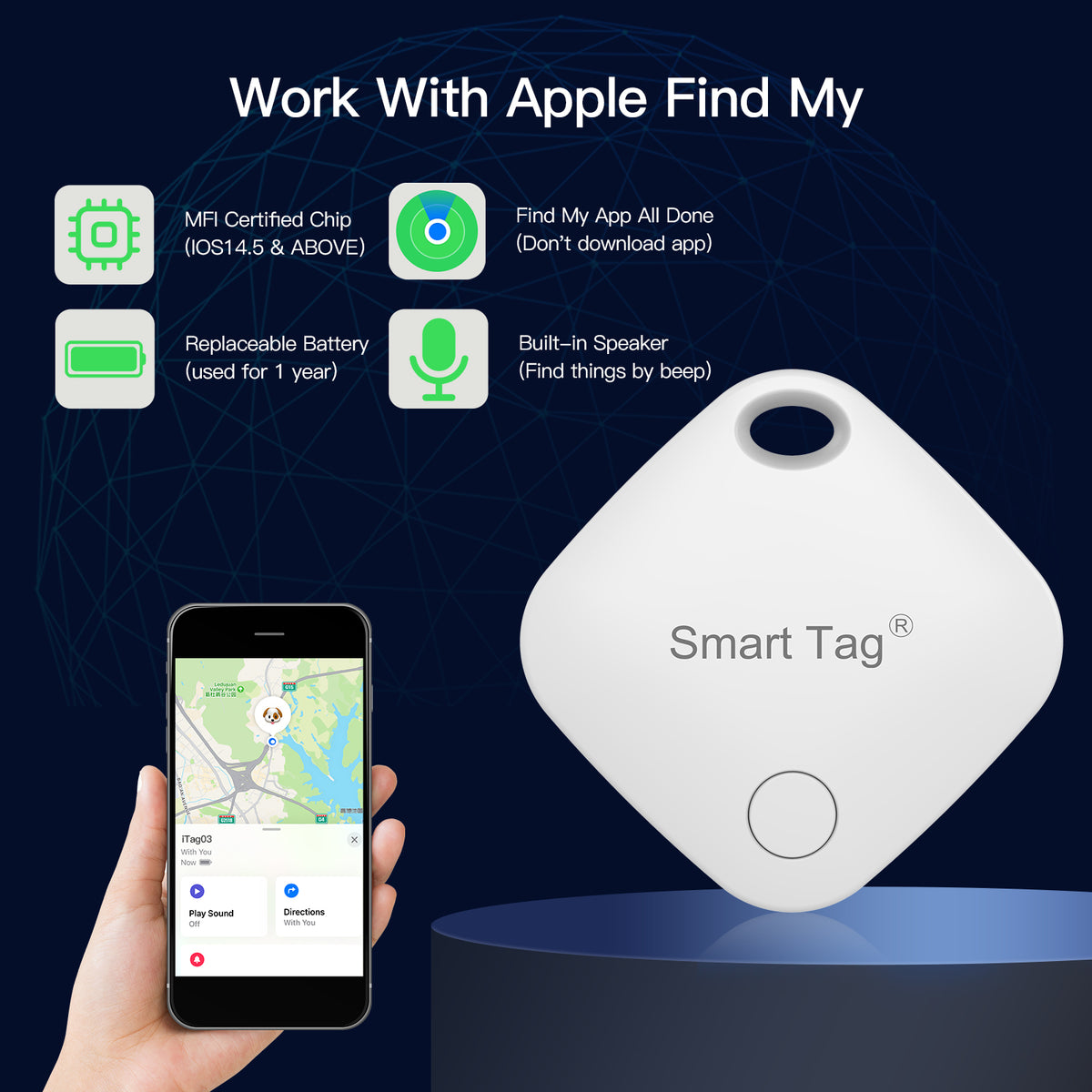 GPS Positioning Tag Tracker Kids Luggage Key Finder Smart Tracking Dev ...