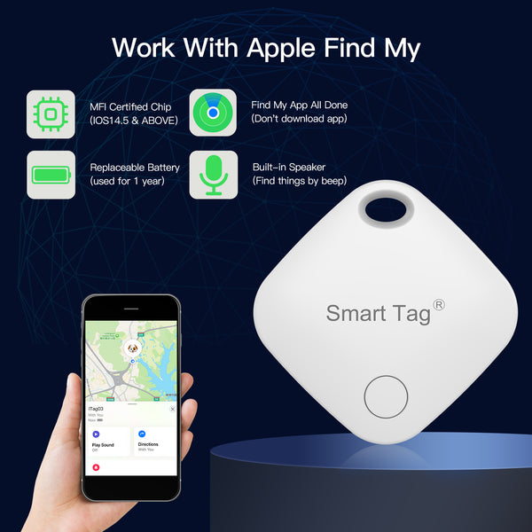 GPS Positioning Tag Tracker Kids Luggage Key Finder Smart Tracking Device Dedicated Locator For Apple Find My App IOS System