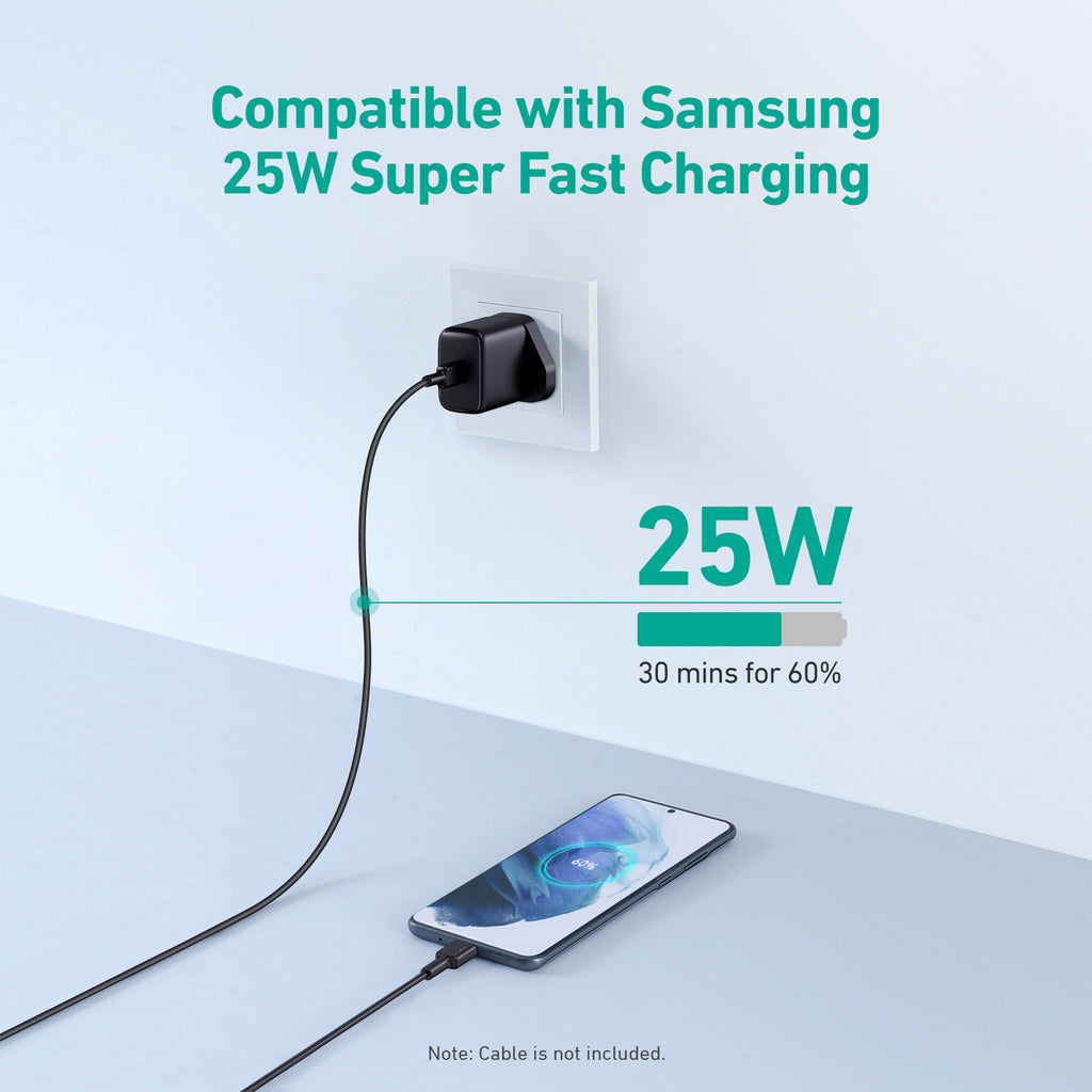 Aukey PA-R1A 25W Power Delivery Minima Nano Wall Charger With USB-C to USB-C Cable
